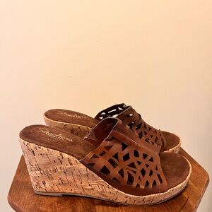 Skechers Brown Wedge Sandals
